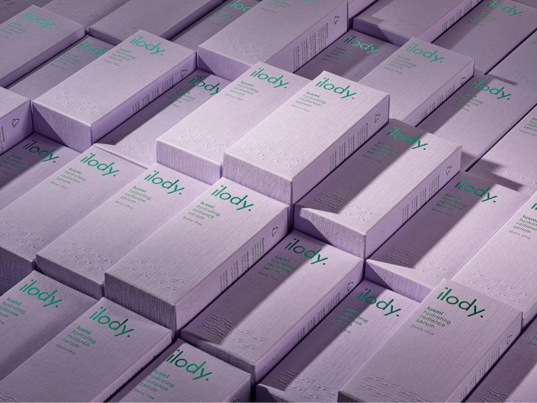 A colour-led composition highlighting the softness and tonal variation of the lilac range.